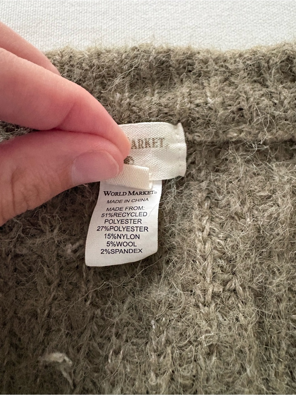 Cost Plus World Market Olive Green Ribbed Button-Up Cardigan - Picture 6 of 6